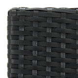 Garden Bar Stools with Cushions 4 pcs Black Poly Rattan - Close-Up Angle