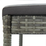 Garden Bar Stools with Cushions 4 pcs Grey Poly Rattan - Low Angle