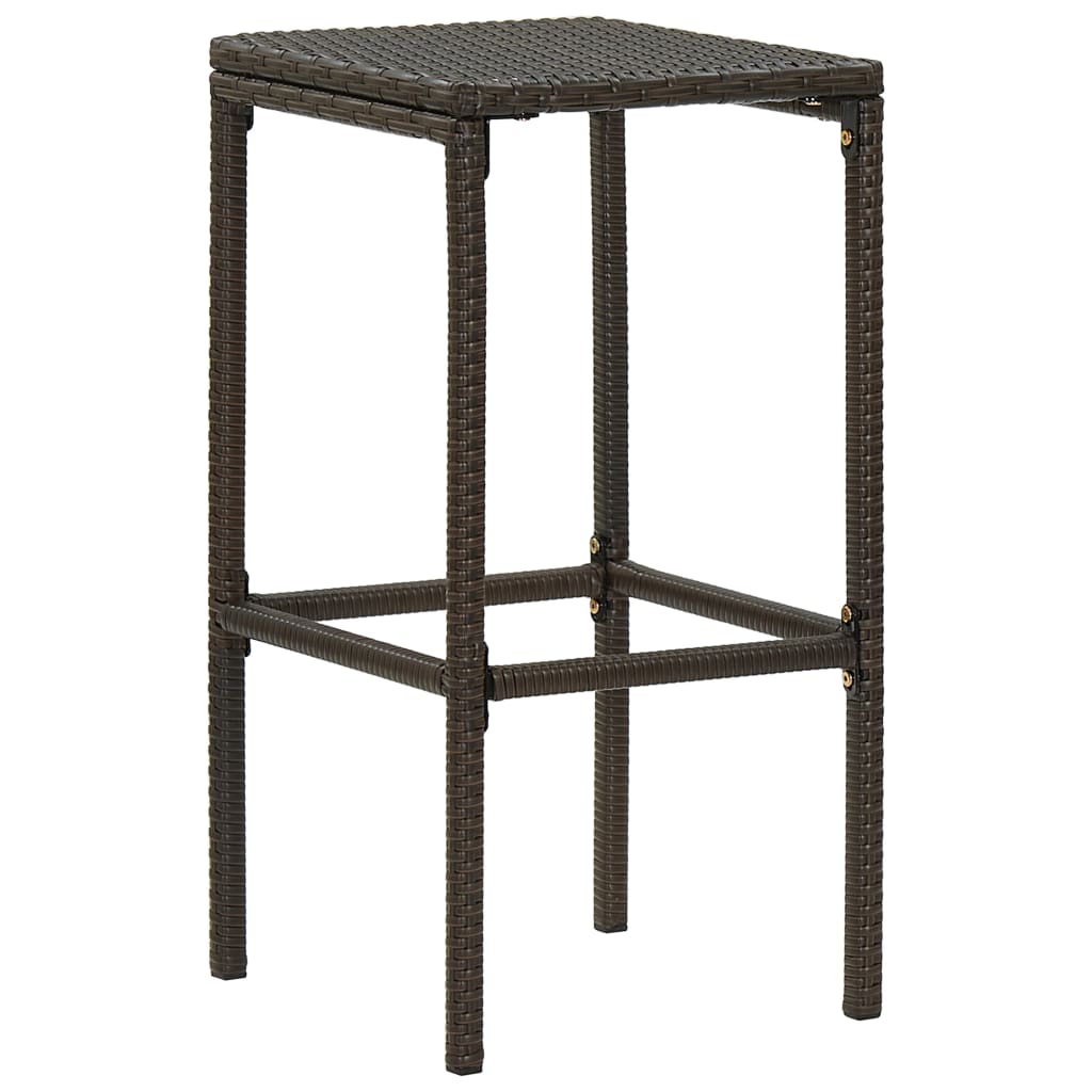 Bar Stools with Cushions 3 pcs Brown Poly Rattan