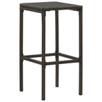 Bar Stools with Cushions 3 pcs Brown Poly Rattan