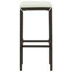 Bar Stools with Cushions 3 pcs Brown Poly Rattan