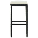 Bar Stools with Cushions 3 pcs Black Poly Rattan - Top-Down View