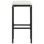 Bar Stools with Cushions 3 pcs Black Poly Rattan