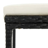 Bar Stools with Cushions 3 pcs Black Poly Rattan - Rear View