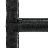 Bar Stools with Cushions 3 pcs Black Poly Rattan - Close-Up Angle