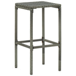 Bar Stools with Cushions 3 pcs Grey Poly Rattan