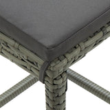 Bar Stools with Cushions 3 pcs Grey Poly Rattan