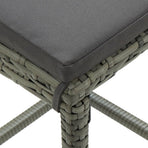 Bar Stools with Cushions 3 pcs Grey Poly Rattan