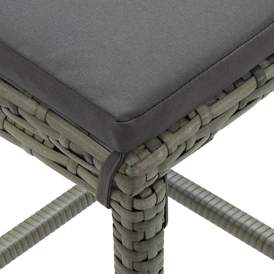 Bar Stools with Cushions 3 pcs Grey Poly Rattan