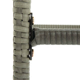 Bar Stools with Cushions 3 pcs Grey Poly Rattan - Close-Up Angle
