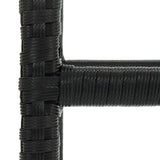 Bar Stools with Cushions 6 pcs Black Poly Rattan - Close-Up Angle