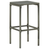 Bar Stools with Cushions 6 pcs Grey Poly Rattan - Side View