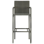 Bar Stools 2 pcs Grey Poly Rattan