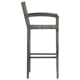 Bar Stools 2 pcs Grey Poly Rattan