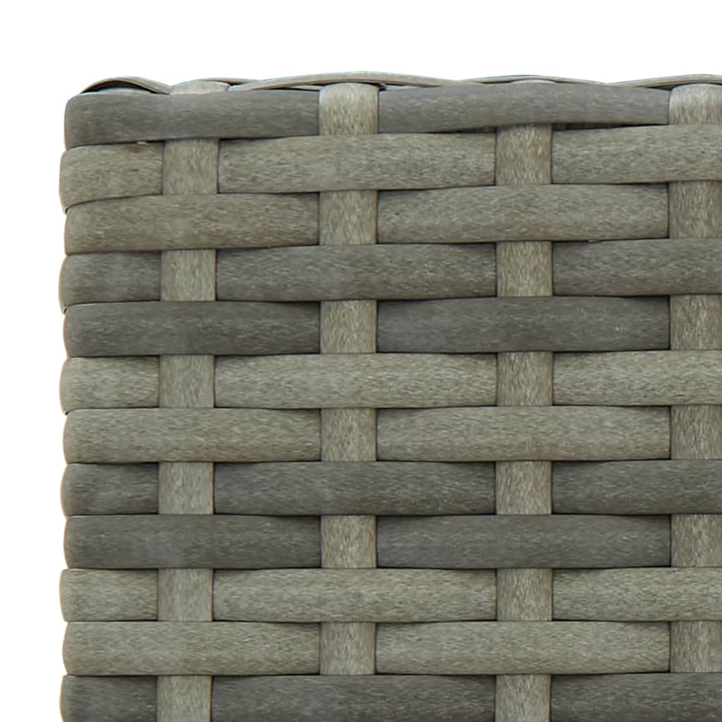 Bar Stools 2 pcs Grey Poly Rattan