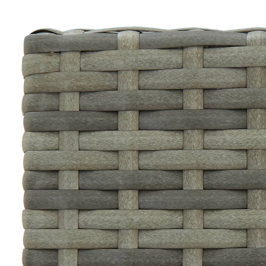 Bar Stools 2 pcs Grey Poly Rattan