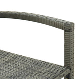 Bar Stools 2 pcs Grey Poly Rattan - Close-Up Angle