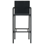 Bar Stools 4 pcs Black Poly Rattan