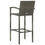 Bar Stools 4 pcs Grey Poly Rattan - 45-Degree Angle