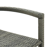 Bar Stools 4 pcs Grey Poly Rattan - Rear View