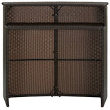 Garden Bar Table Brown 120x55x110 cm Poly Rattan - Front View