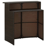 Garden Bar Table Brown 120x55x110 cm Poly Rattan