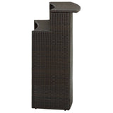 Garden Bar Table Brown 120x55x110 cm Poly Rattan - Top-Down View
