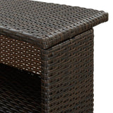 Garden Bar Table Brown 120x55x110 cm Poly Rattan - Close-Up Angle
