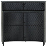 Garden Bar Table Black 120x55x110 cm Poly Rattan