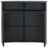 Garden Bar Table Black 120x55x110 cm Poly Rattan - Front View