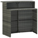 Garden Bar Table Grey 120x55x110 cm Poly Rattan - Front View