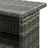 Garden Bar Table Grey 120x55x110 cm Poly Rattan - Close-Up Angle