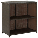 3 Piece Bar Set Poly Rattan Brown - 45-Degree Angle