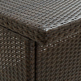 3 Piece Bar Set Poly Rattan Brown - Low Angle