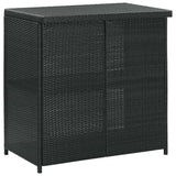 3 Piece Bar Set Poly Rattan Black - Top-Down View
