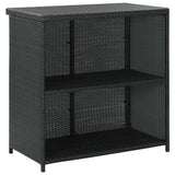 3 Piece Bar Set Poly Rattan Black - 45-Degree Angle