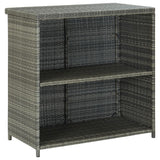 3 Piece Bar Set Poly Rattan Grey - 45-Degree Angle