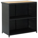 3 Piece Bar Set Poly Rattan Black - 45-Degree Angle