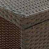 Bar Table with Storage Rack Brown 120x60x110 cm Poly Rattan - Rear View