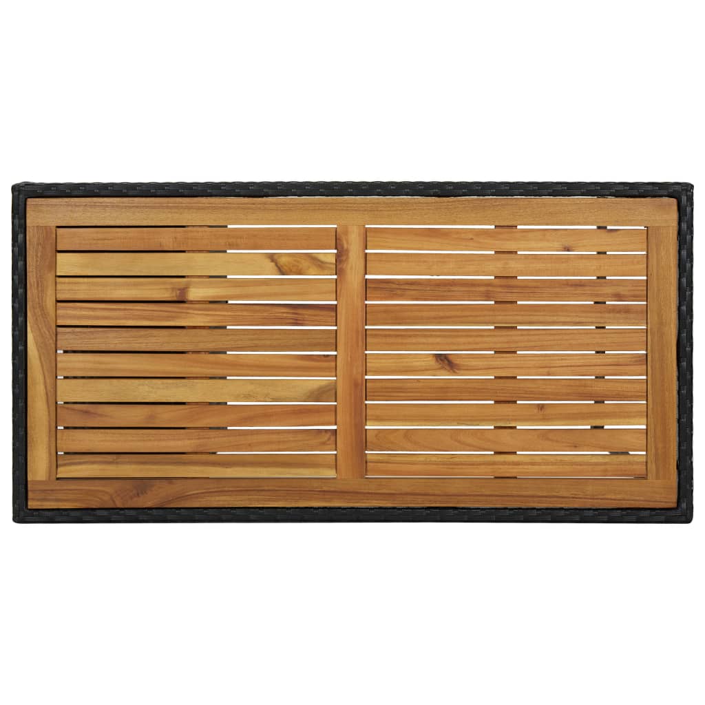 Bar Table With Storage Rack Black 120x60x110 Cm Poly Rattan