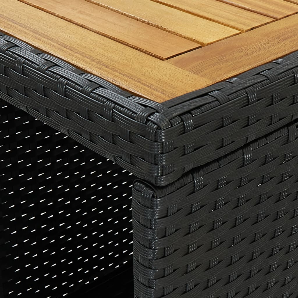 Bar Table With Storage Rack Black 120x60x110 Cm Poly Rattan
