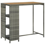Bar Table With Storage Rack Grey 120x60x110 Cm