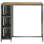 Bar Table With Storage Rack Grey 120x60x110 Cm