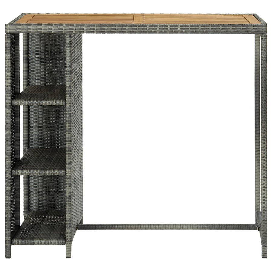 Bar Table With Storage Rack Grey 120x60x110 Cm