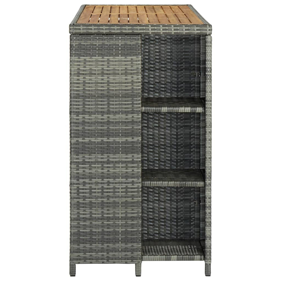 Bar Table With Storage Rack Grey 120x60x110 Cm