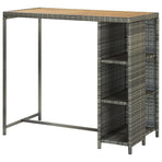 Bar Table With Storage Rack Grey 120x60x110 Cm