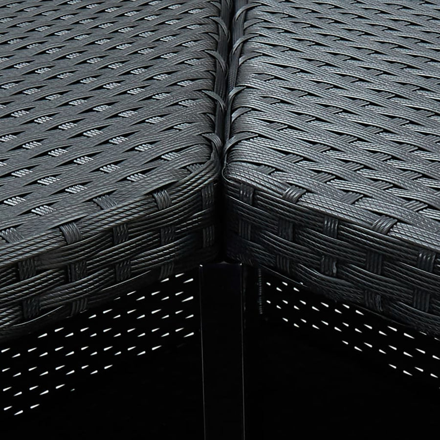Corner Bar Table Black 100x50x105 Cm Poly Rattan