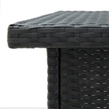Corner Bar Table Black 100x50x105 Cm Poly Rattan - Rear View