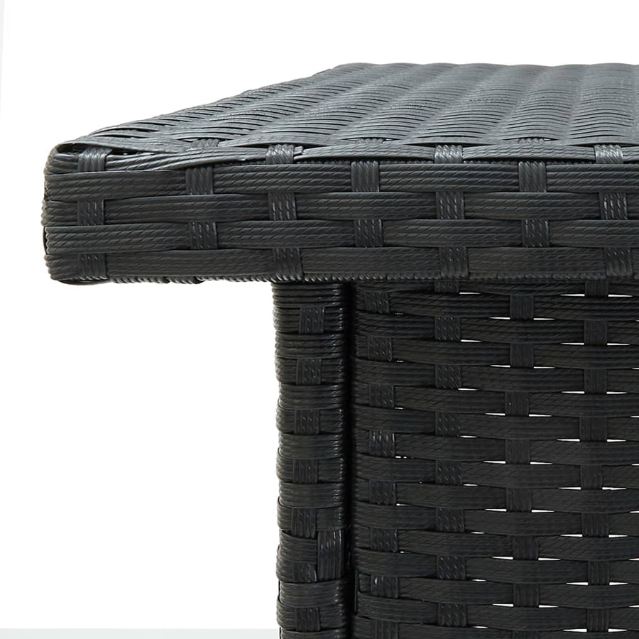 Corner Bar Table Black 100x50x105 Cm Poly Rattan