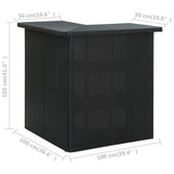 Corner Bar Table Black 100x50x105 Cm Poly Rattan - Close-Up Angle